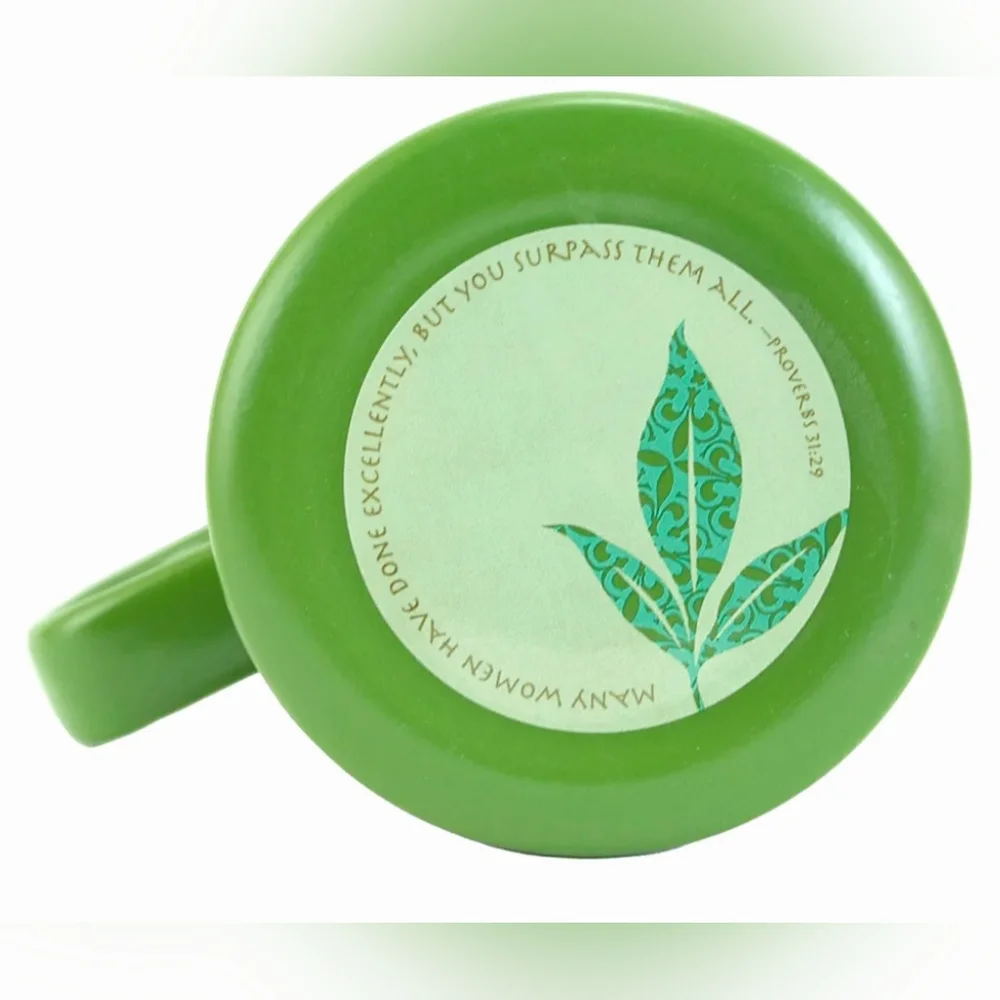 Abbey Gift Amazing Woman Ceramic Mug & Coaster/Lid Set Olive Green NEW NWT - Picture 7 of 10